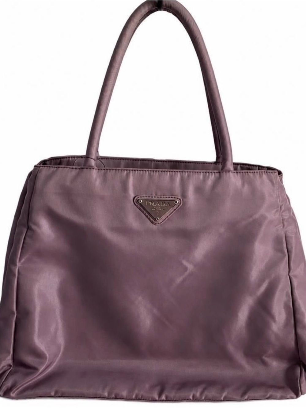 Prada Dusty Plum Nylon Tote Bag